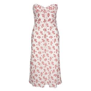 Realization Par Iris red and white floral midi dress size S